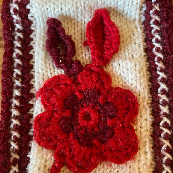 Female Knitted  Winter Head Band with Ties - Picture 7 of 9